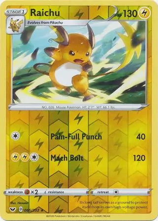 Sword & Shield Raichu #66/202 reverse holo